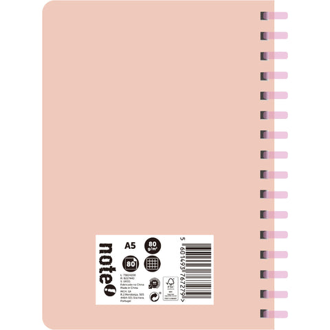 Caderno Espiral A5 Quadriculado Soft (várias cores) Note!