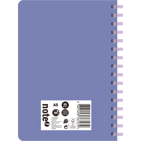 Caderno Espiral A5 Soft 80 Folhas 80G Quadriculado Note!