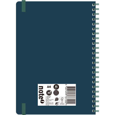 Caderno Espiral A4 Capa Soft com Elástico Universitário Pautado (várias opções) Note!