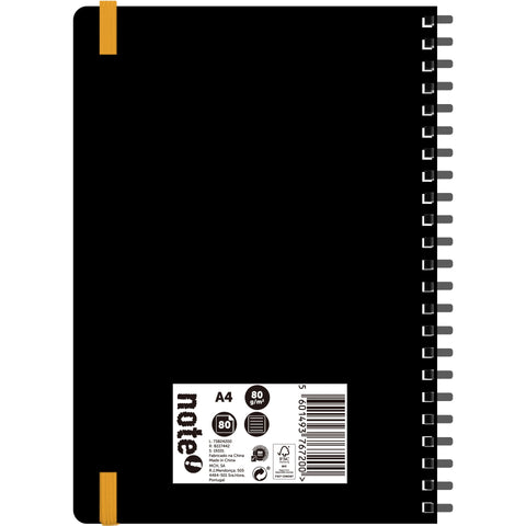 Caderno Espiral A4 Capa Soft com Elástico Universitário Pautado (várias opções) Note!