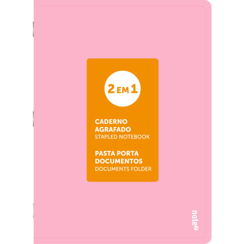 Caderno Agrafado A4 48 Folhas Pautado 2Em1 Pastel Note!