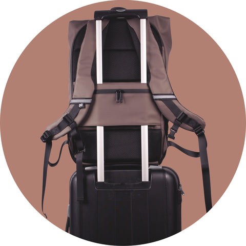 Mochila Roll Top Oxfbag Rpet Castanho Oxford
