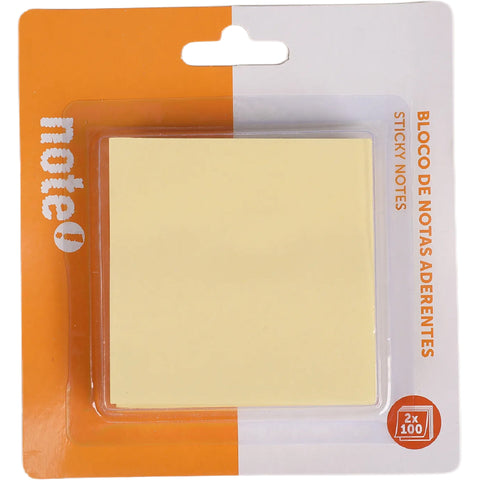 Bloco Notas Aderente 76*76Mm 2*100 Folhas Amarelo Note!