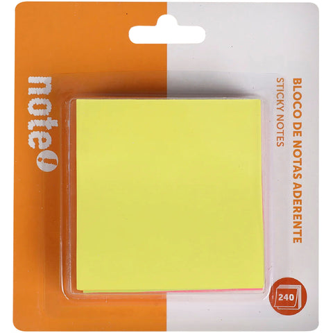 Bloco Nota Aderente 76*76Mm 240 Folhas 4 Cores Note!