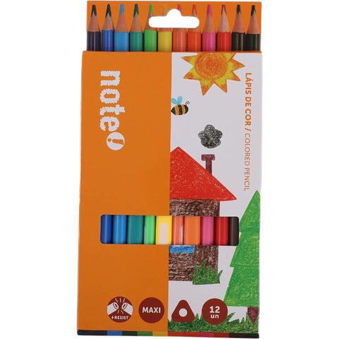 Lápis Cor Resina Mega 12 Unidades Note!