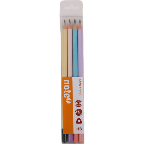 Conjunto 4 Lápis Resina HB Triangular Pastel