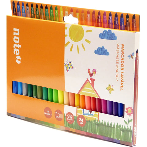 Marcadores Colorir Lavaveis 24 Unidades Note!