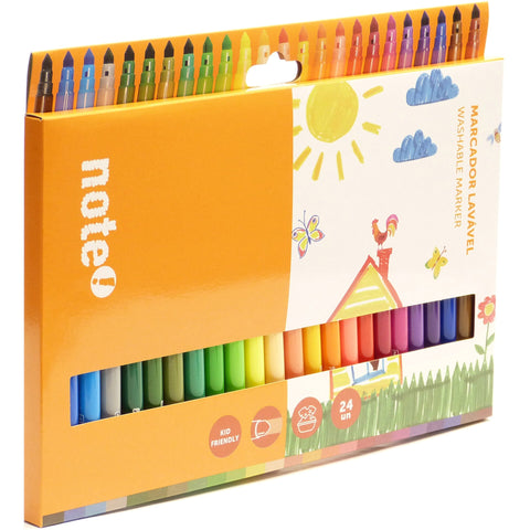 Marcadores Colorir Lavaveis 24 Unidades Note!