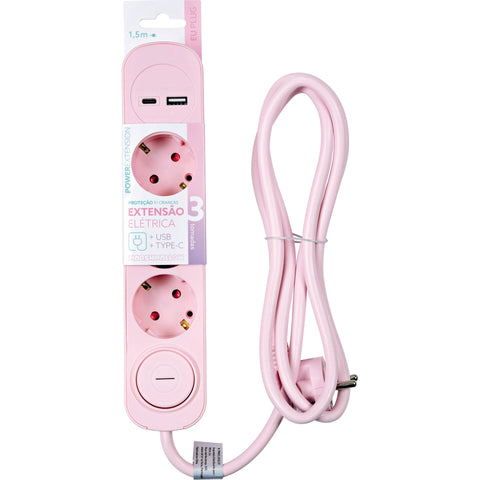 Bloco Rosa 3Tom C/Int 1Usb 1,5M