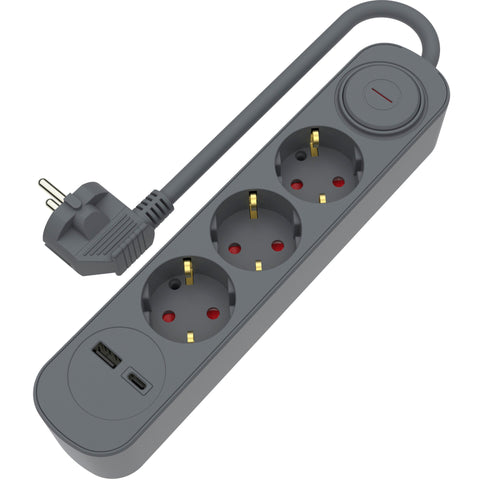 Bloco Cinza 3Tom Com Int 1Usb 1,5M