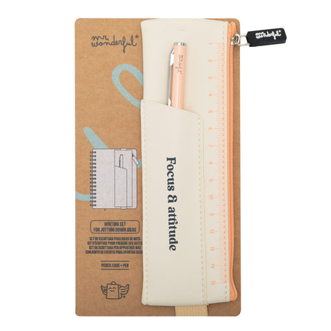 Kit Escrita Bege - Focus & Attitude