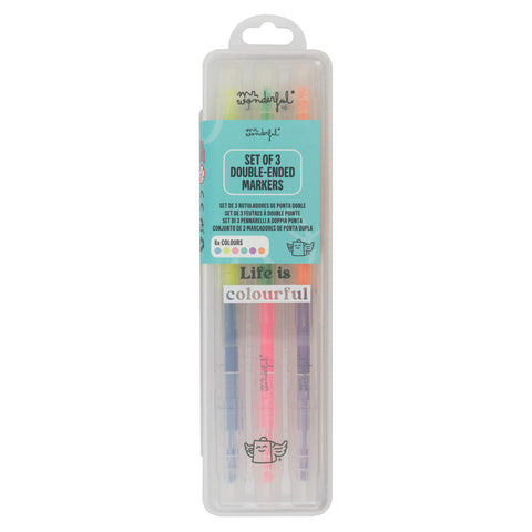 Kit 3 Marcadores Duplos - Colourful Life Mr. Wonderful