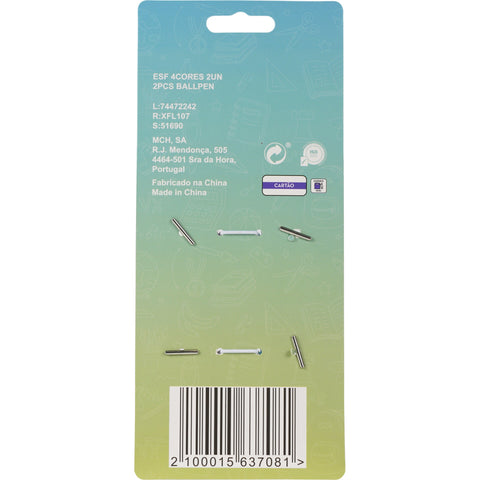 Esferográfica 4Cores 2 Unidades