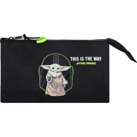 Estojo Retangular Preto Baby Yoda Shield Protection  Star Wars