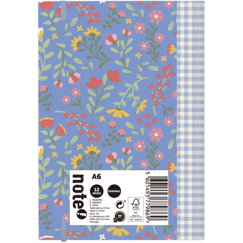 Agenda A6 2026 12 Meses Semanal Calm Note!