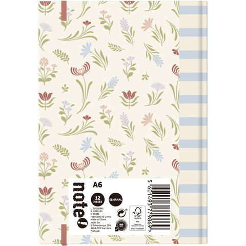 Agenda A6 2026 12 Meses Semanal Calm Note!