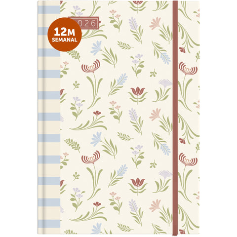 Agenda A6 2026 12 Meses Semanal Calm Note!