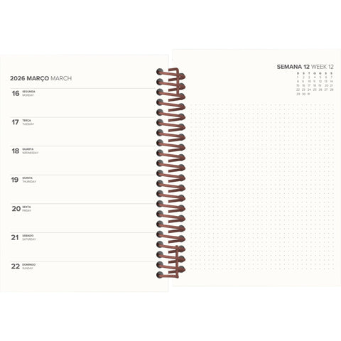 Agenda A6 2026 Espiral 12 Meses Semanal Personality