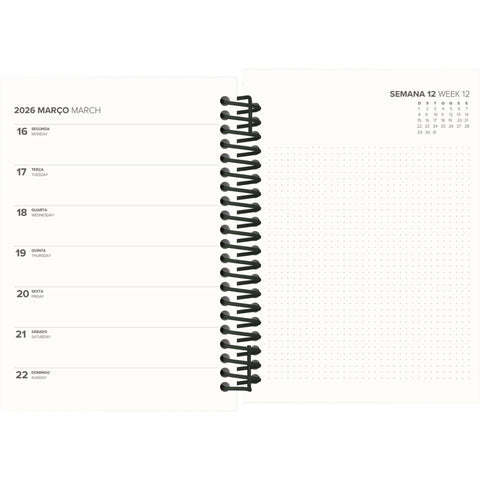 Agenda A6 2026 Espiral 12 Meses Semanal Personality