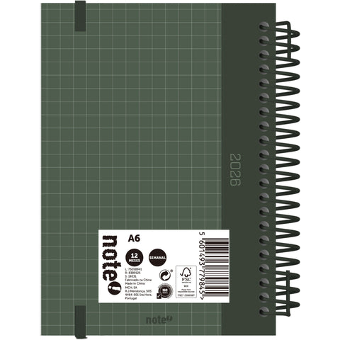 Agenda A6 2026 Espiral 12 Meses Semanal Personality