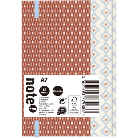 Agenda A7 2026 12 Meses Semanal Geometric Note!