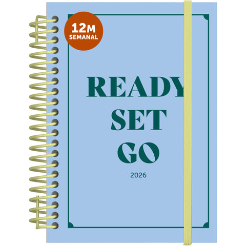 Agenda A6 2026 Espiral 12 Meses Semanal Check Note!