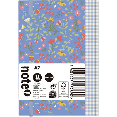 Agenda A7 2026 12 Meses Semanal Calm Note!