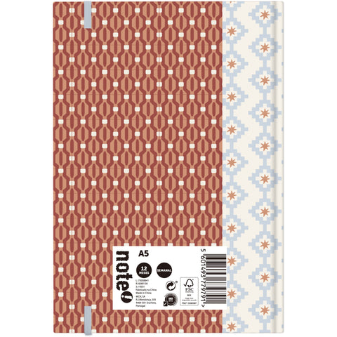 Agenda A5 2026 12 Meses Semanal Geometric Note!