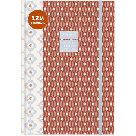 Agenda A5 2026 12 Meses Semanal Geometric Note!