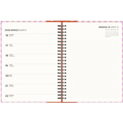 Agenda A5 2026 Espiral 12 Meses Semanal Quotes