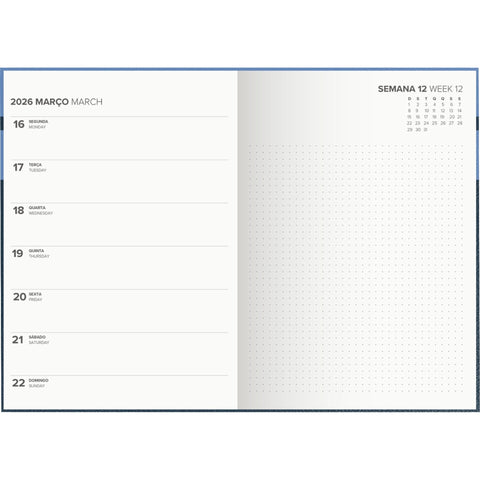 Agenda A5 2026 Elástico 12 Meses Semanal Classic