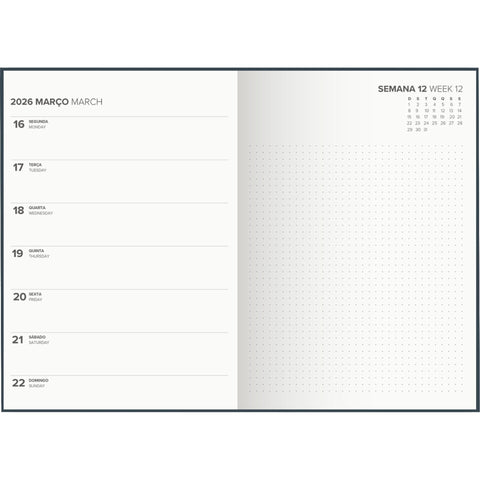 Agenda A5 2026 Elástico 12 Meses Semanal Classic