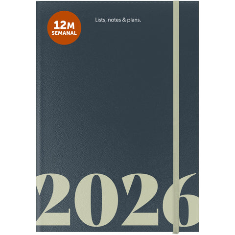 Agenda A5 2026 Elástico 12 Meses Semanal Classic