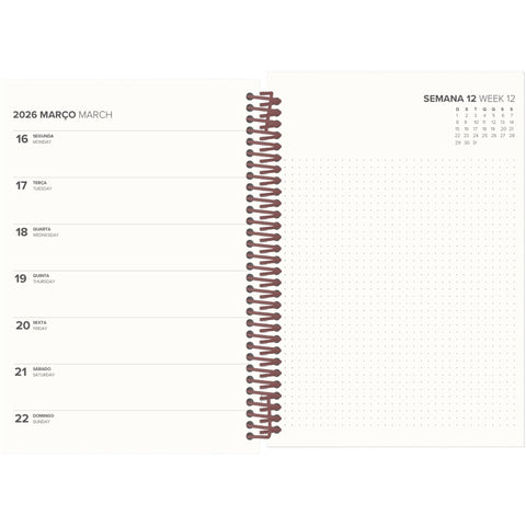 Agenda A5 2026 Espiral 12 Meses Semanal Personality