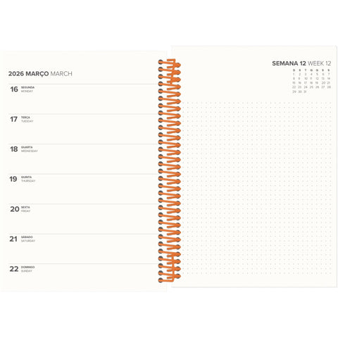 Agenda A5 2026 Espiral 12 Meses Semanal Food Note!
