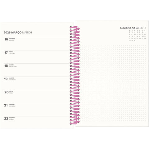 Agenda A5 2026 Espiral 12 Meses Semanal Food Note!