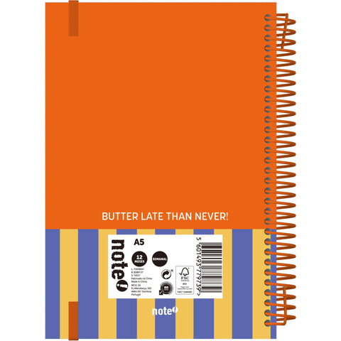 Agenda A5 2026 Espiral 12 Meses Semanal Food Note!