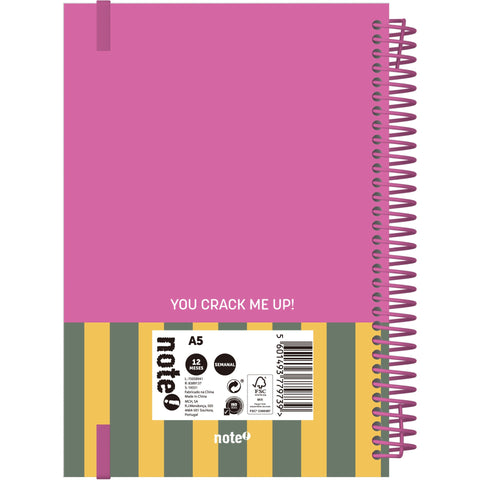 Agenda A5 2026 Espiral 12 Meses Semanal Food Note!