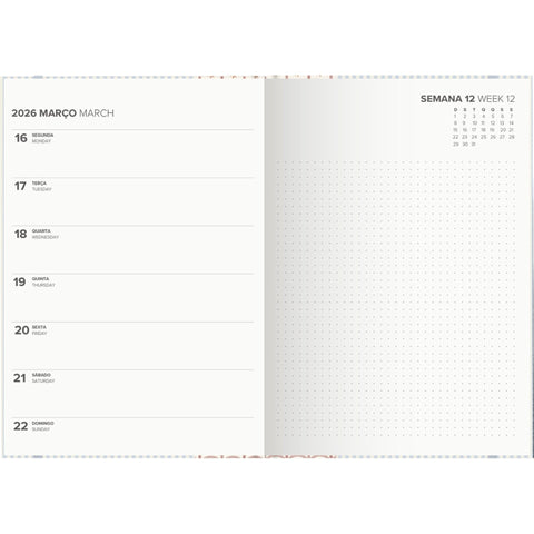 Agenda A6 2026 12 Meses Semanal (várias opções) Note!