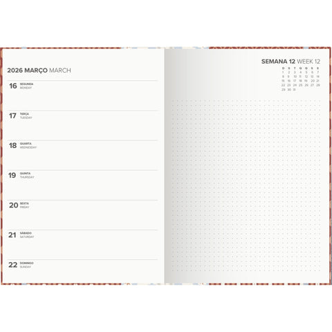 Agenda A6 2026 12 Meses Semanal Geometric Note!
