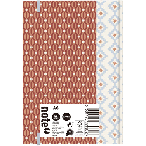 Agenda A6 2026 12 Meses Semanal Geometric Note!