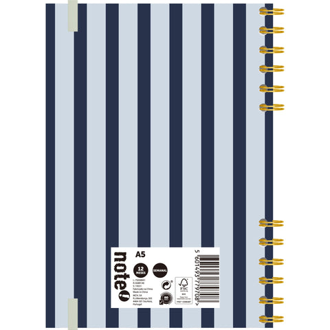 Agenda A5 2026 Espiral Dupla 12 Meses Semanal Strips
