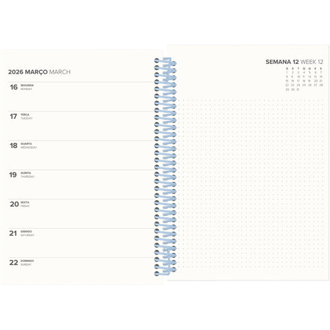 Agenda A5 2026 Espiral 12 Meses Semanal Check Note!
