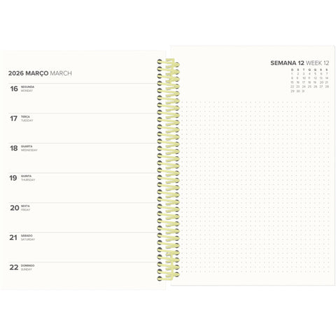 Agenda A5 2026 Espiral 12 Meses Semanal Check Note!