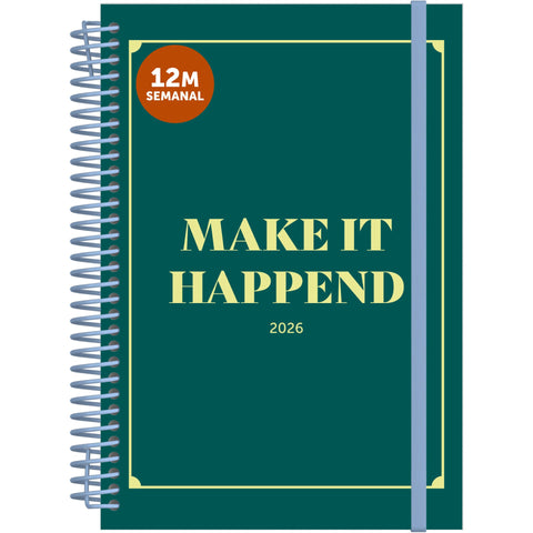 Agenda A5 2026 Espiral 12 Meses Semanal Check Note!