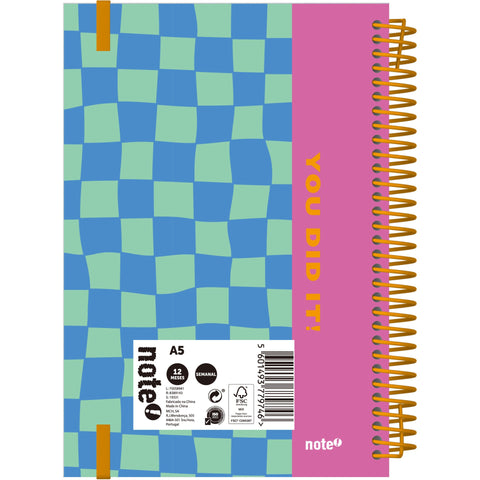 Agenda A5 2026 Espiral 12 Meses Semanal Squares Note!