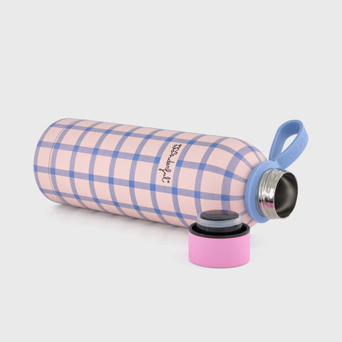 Garrafa Térmica - Quadrados Azul E Rosa