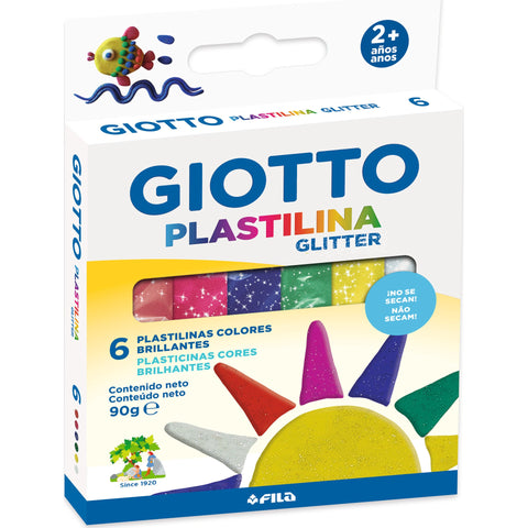 Plasticina Cores Glitter 6 Unidades Giotto