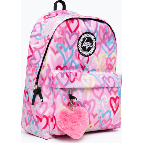 Mochila Graffiti Hearts Rosa Hype