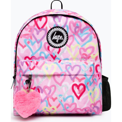 Mochila Graffiti Hearts Rosa Hype